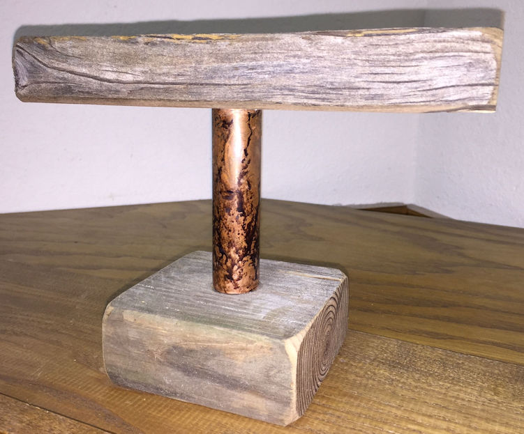 (image for) 6" Bracelet Stand with Distressed Copper Risers