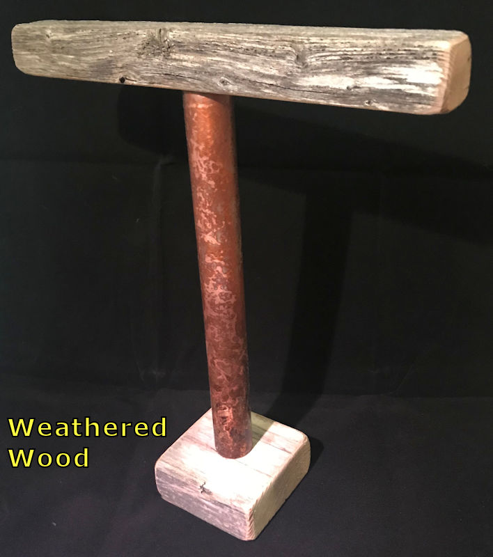 (image for) 12" Bracelet Stand with Distressed Copper Risers