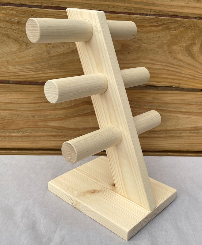(image for) Three Tier Bracelet Stand in White Washed or Raw Pine