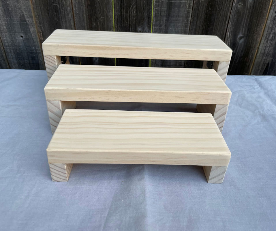 (image for) Small Nesting Risers in Raw Pine