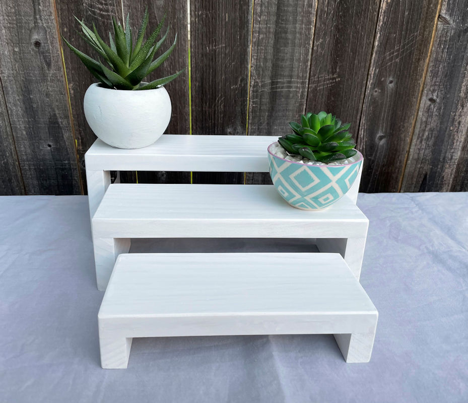 (image for) Small Nesting Risers in White Washed Pine