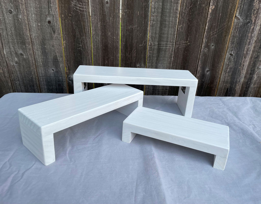 (image for) Small Nesting Risers in White Washed Pine