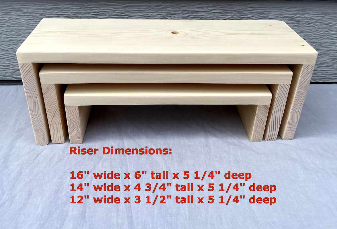 (image for) Tall Nesting Risers in Natural Pine