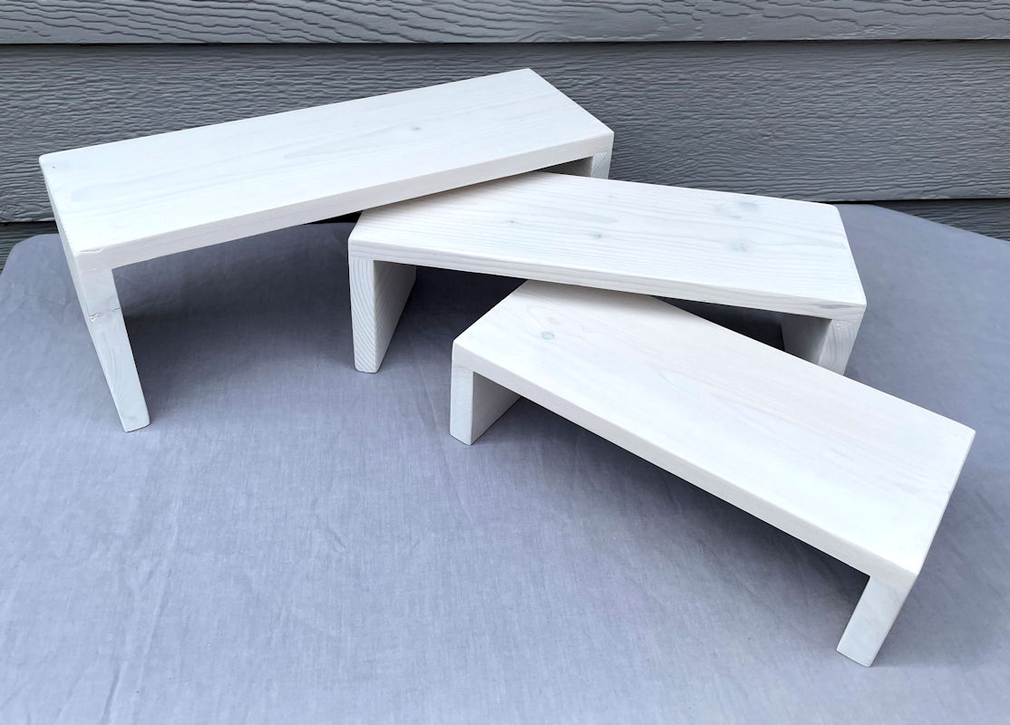 (image for) Tall Nesting Risers in White Washed Pine