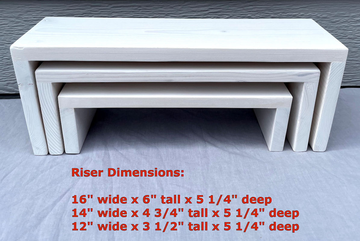 (image for) Tall Nesting Risers in White Washed Pine