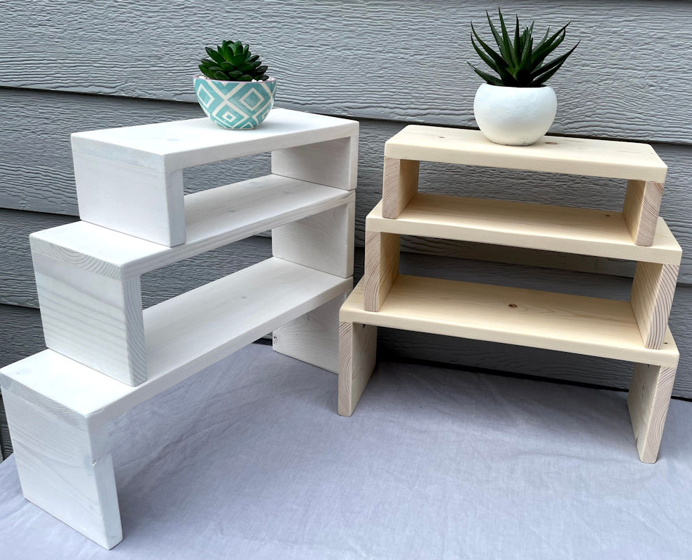(image for) Tall Nesting Risers in White Washed Pine
